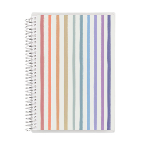 Erin Condren A5 Spiral Bound College Ruled Notebook - Watercolor Stripes Colorful - 160 Lined Pages Note Taking & Writing Notebook. 80Lb Thick Mohawk Paper Resists Ink Bleed
