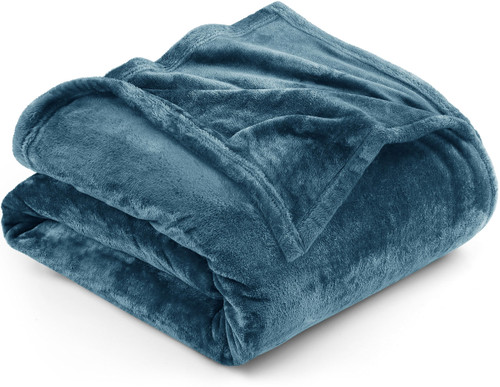 Utopia Bedding Fleece Blanket King Size Stone Blue 300GSM Luxury Fuzzy Soft Anti-Static Microfiber Bed Blanket (90x102 Inches)