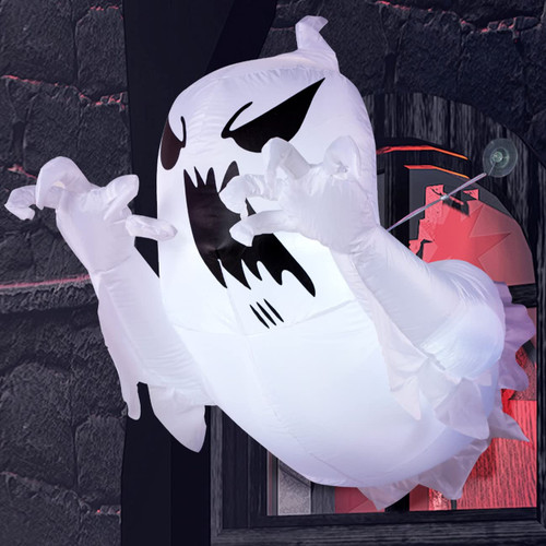 Joiedomi 4.5 FT Halloween Inflatable Scary Flying Ghost Broke Out from Window Inflatable with Build-in LED Blow Up Inflatable for Halloween Party Indoor, Outdoor, Yard, Garden, Lawn Decoration