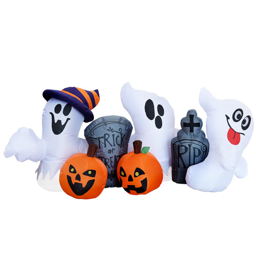 Joiedomi 6 FT Long Halloween Inflatable Ghosts with Tombstones and Pumpkin, Blow-Up Inflatable Yard Decoration with Build-in LEDs for Halloween Party Indoor, Outdoor, Yard, Garden, Lawn Decoration Joiedomi 6 FT Long Halloween Inflatable Ghosts with Tombstones and Pumpkin, Blow-Up Inflatable Yard Decoration with Build-in LEDs for Halloween Party Indoor, Outdoor, Yard, Garden, Lawn Decoration