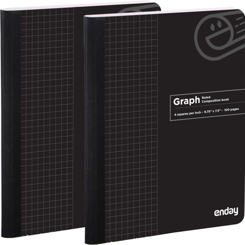 Enday Graph Paper Composition Notebook, Hard Cover Graphing Notebooks, 4 Squares Per Inch Premium Quad Ruled Notebook, 100 Sheets Graphing Notebook for school Journal and Office (2 Pack)