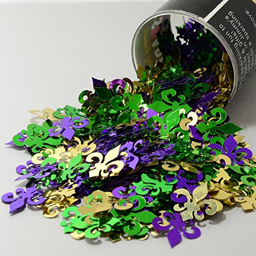 Confetti Fleur De Lis in a Mardi Gras Mix - Retail Pack #9547 - Free Ship