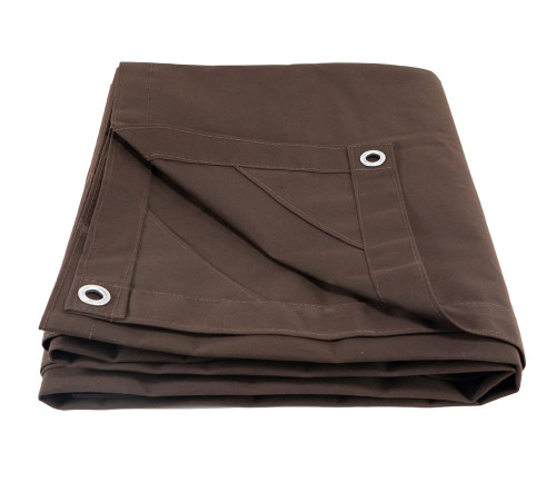 Mytee Products 6' x 8' Dark Brown Canvas Tarp 12oz - Water Resistant & Breathable - Heavy Duty Tarps - Multipurpose Tarpaulin Cover for Camping Tent