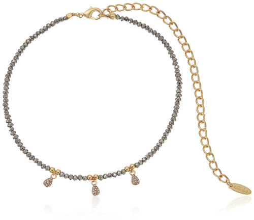 Ettika Metallic Gumdrop in Gun Metal and Gold Choker Necklace, 11" + 5" Extender