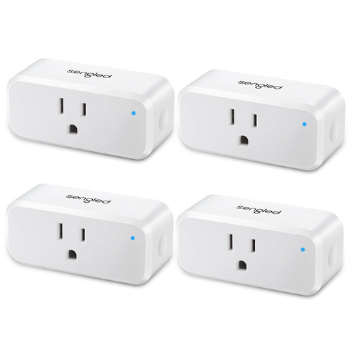 Sengled Smart Plug, S1 Auto Pairing with Alexa Devices, Energy Monitoring, Smart Outlet Remote Control, 15A Smart Socket, 1800W, Timer & Schedule, Bluetooth Mesh Smart Home, No Hub Required, 4-Pack