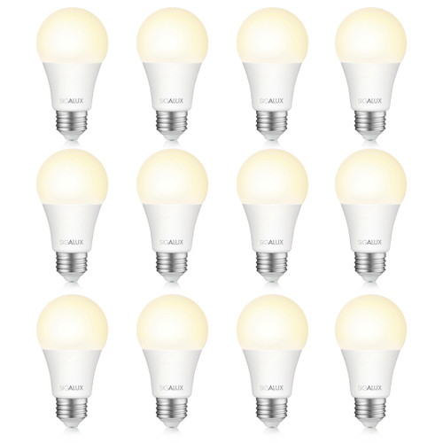 Sigalux LED Light Bulbs 100 watt Equivalent, A19 Standard Light Bulbs 2700K Soft White, Non-Dimmable Energy Efficient 13W LED Warm Light Bulbs with E26 Medium Base, 1500LM, UL Listed, 12 Packs Sigalux LED Light Bulbs 100 watt Equivalent, A19 Standard Light Bulbs 2700K Soft White, Non-Dimmable Energy Efficient 13W LED Warm Light Bulbs with E26 Medium Base, 1500LM, UL Listed, 12 Packs