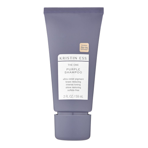 Kristin Ess Hair The One Purple Shampoo, Toning for Blonde Hair, Neutralizes Brass + Yellow Tones, Sulfate, Silicone and Paraben Free - Travel Size