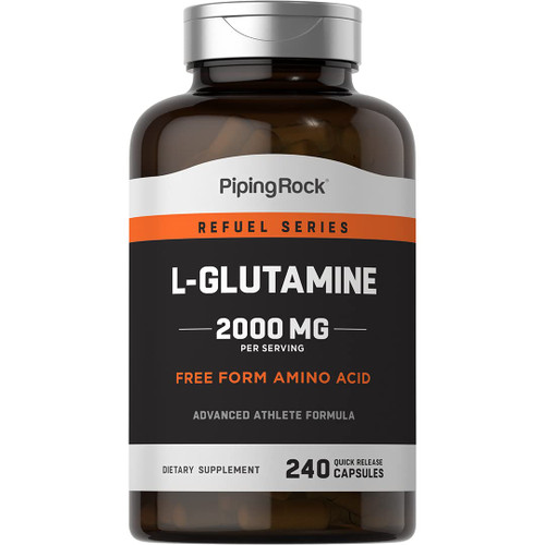 Piping Rock L Glutamine Capsules | 2000 mg | 240 Count | Free Form Amino Acid Supplement | Non-GMO, Gluten Free Piping Rock L Glutamine Capsules | 2000 mg | 240 Count | Free Form Amino Acid Supplement | Non-GMO, Gluten Free