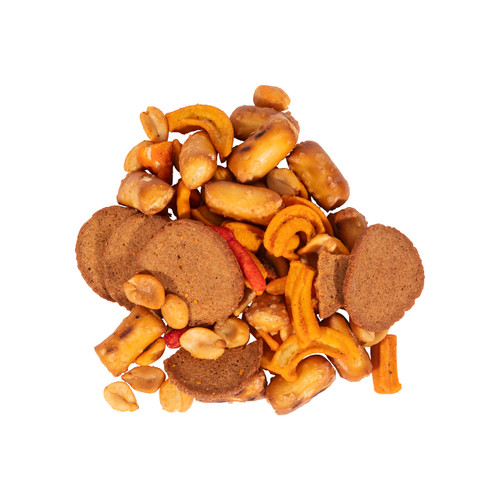 OliveNation Fiesta Mix, Spicy Crunchy Salty Buffalo Pretzel Party Mix with Nuts, Cheese Crackers, Churritos, Kosher - 8 ounces