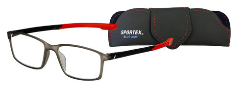 SAV Eyewear SPORTEX unisex adult Sport Style Blue Light Glasses Reading Glasses, Black, 133mm US