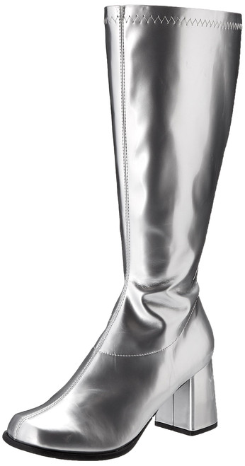 Ellie Shoes Women's Gogo Boot, Silver, 6 M US