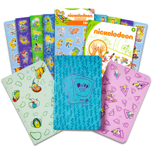 Rocko's Modern Life Journal Set for Adults - Bundle with 3 Rocko's Modern Life Journal Notebooks with Retro Nickelodeon Stickers and Tattoos | Rocko's Modern Life Collectibles