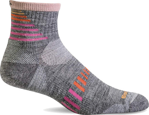 Sockwell Women's Ascend II Quarter Moderate Compression Sock, Grey - M/L