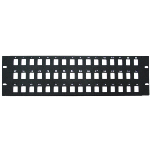 3U Rackmount Keystone Rack Panel, 48 Port Blank Keystone Patch Panel,19 Inch, 3 Unit, CableWholesale