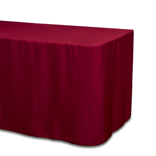 LinenTablecloth 4 ft. Fitted Polyester Tablecloth Burgundy