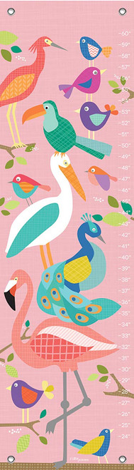 Oopsy Daisy Sweet Bird Stack Growth Chart, Pink