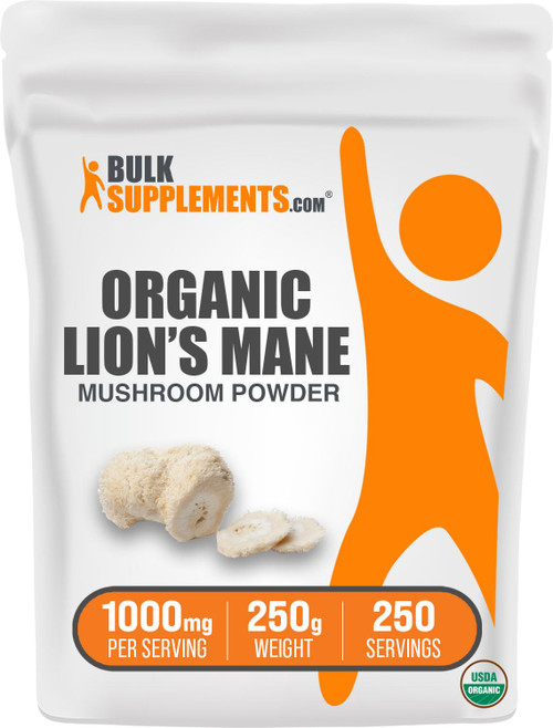 BULKSUPPLEMENTS.COM Organic Lions Mane Mushroom Powder - Lions Mane Supplement, Mushroom Supplement for Immune Health, Lions Mane Organic - Gluten Free, 1000mg per Serving, 250g (8.8 oz) BULKSUPPLEMENTS.COM Organic Lions Mane Mushroom Powder - Lions Mane Supplement, Mushroom Supplement for Immune Health, Lions Mane Organic - Gluten Free, 1000mg per Serving, 250g (8.8 oz)