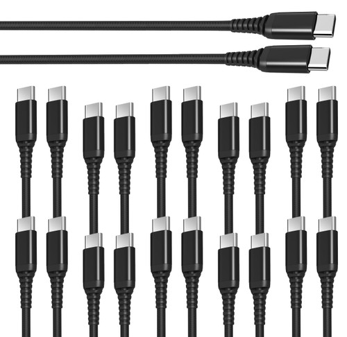 tekSonic USB C to USB C 60W PD Cable 3.3ft, [10 Pack] Bulk USB Type C Fast Charging Cord Compatible with MacBook Pro, iPad Mini 6, iPad Air 4, iPad Pro, Galaxy S23 S21 Ultra Note 20, Pixel, LG