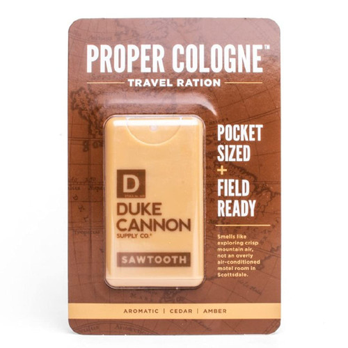 Duke Cannon Supply Co. Proper Cologne, 0.34 Fl Oz - Sawtooth/Eau de Parfum for Men, Travel Ration