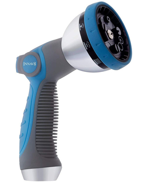 INNAV8 Garden Hose Nozzle Sprayer Heavy Duty - FEATURES THUMB CONTROL with 10 Water Patterns - High Pressure Water Hose Nozzle for Hose Outdoor - Perfect Garden Hose Sprayer Nozzle for Watering Plants