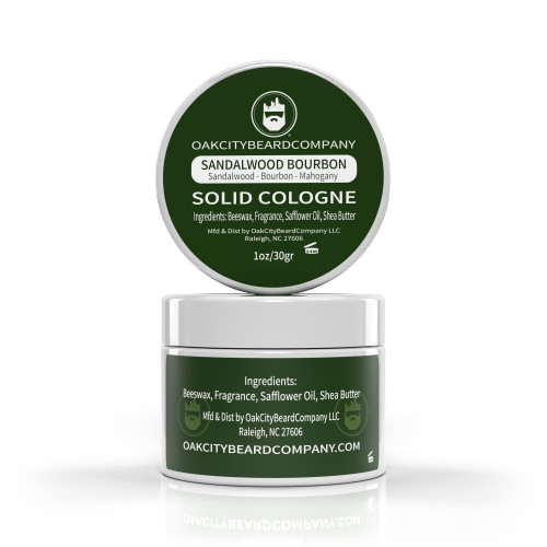 Oak City Beard Company - Sandalwood Bourbon - Solid Cologne - 1 Ounce - Sandalwood - Bourbon - Mahogany - Our Most Popular Scent! Oak City Beard Company - Sandalwood Bourbon - Solid Cologne - 1 Ounce - Sandalwood - Bourbon - Mahogany - Our Most Popular Scent!