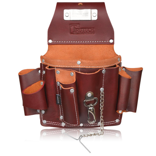 TRUTUCH Maroon Grain Leather Electrician's Tool Pouch | Carpenter Electric Tool Pouch/Belt | Electrician Pouch for Men | Contractor's Tool Pouch | Electrician Tool Bag