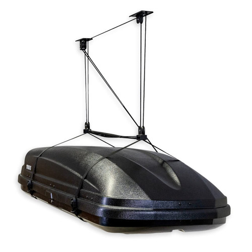 StoreYourBoard Cargo Box Ceiling Storage Hoist, Heavy Duty Holds 150 lbs, Rooftop Carrier Garage Pulley System