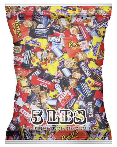 Bulk Chocolate Assortment Variety Pack 5lb - Chocolate Candy Variety Pack - 5 lb Bag of Mixed Bulk Chocolate, Milk Chocolate, Dark Choclate, Kit Kat, Hershey Bars and more! Bulk Candy Mix for Candy Bags - Halloween Candy - Halloween Chocolate