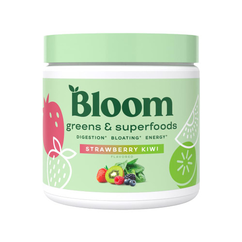 Bloom Nutrition Super Greens Powder Smoothie & Juice Mix - Probiotics for Digestive Health & Bloating Relief for Women, Digestive Enzymes with Spirulina & Chlorella for Gut Health (Strawberry Kiwi) Bloom Nutrition Super Greens Powder Smoothie & Juice Mix - Probiotics for Digestive Health & Bloating Relief for Women, Digestive Enzymes with Spirulina & Chlorella for Gut Health (Strawberry Kiwi)