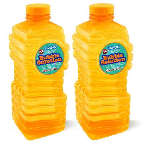 PlayRoute Bubble Solution | Bubbles Refill Solution 4L - 136oz. | 2-Pack Ready to Use Solution for Bubble Machines & Other Bubble Blower Toys for Toddlers & Kids | Easy Grip Bulk Bottle