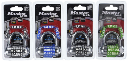 Master Lock 1534D Password Plus Combination Padlock, 4-Pack, Color May Vary, 4 Count