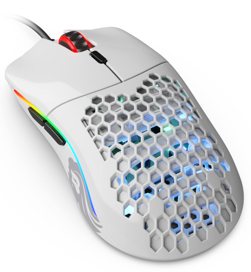 Glorious Gaming Mouse Wired Model O - RBG Mouse - 67 g Lightweight Gaming Mouse - Honeycomb Mouse - PC Gaming Mouse (White Gaming Mouse)