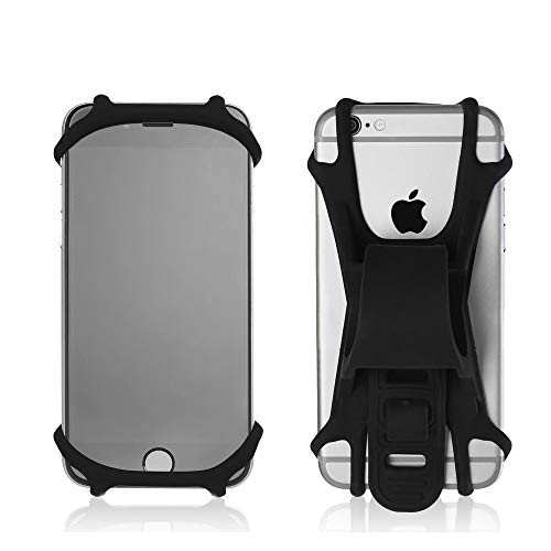 TRADERPLUS Universal Bike Phone Mount, Silicone Bicycle Holder Motorcycle Handlebar Mount Compatible with iPhone X/ 8/7/ 6 Plus, Samsung Galaxy S9/ S8 Plus, 4.5"-6.0" Phones