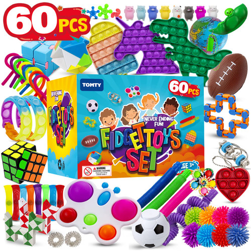 (60 Pcs) Fidget Toys Fidgets Sensory Toys Pop Its It Party Favors Figette Toy Pack Bulk Box Stress Autism Autistic for Kids Children Boys Girls Adults Gifts Set Mini Carnival Treasure Classroom Prizes (60 Pcs) Fidget Toys Fidgets Sensory Toys Pop Its It Party Favors Figette Toy Pack Bulk Box Stress Autism Autistic for Kids Children Boys Girls Adults Gifts Set Mini Carnival Treasure Classroom Prizes