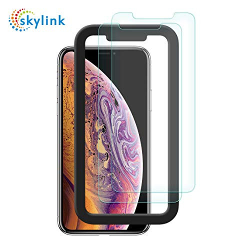 iPhone XR Premium Tempered Glass Screen Protector (2 pk) with Worry-Free Installation Frame