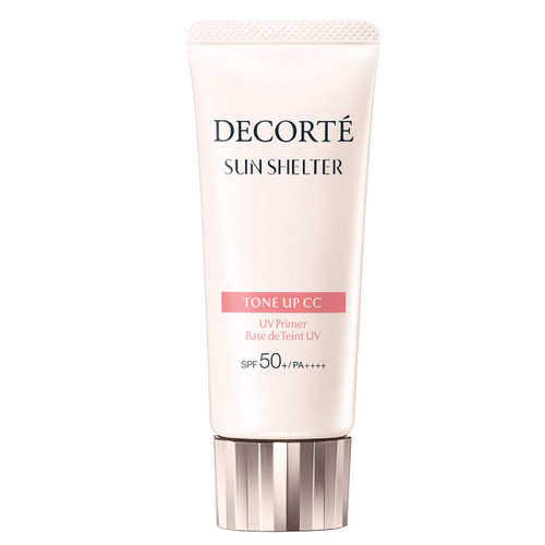 COSME DECORTE Sun Shelter Tone up CC UV Primer - Base de Teint UV with Collagen and Extracts from Seaweed and White Jellyfish - SPF50+ PA++++ - 01 Light Beige - 35 G.