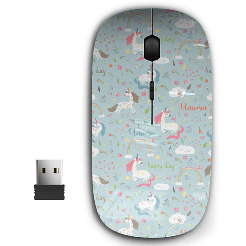 2.4G Ergonomic Portable USB Wireless Mouse for PC, Laptop, Computer, Notebook with Nano Receiver ( Girl Unicorn )