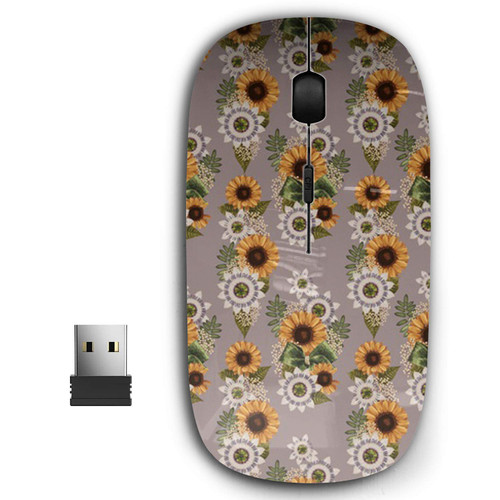 2.4G Ergonomic Portable USB Wireless Mouse for PC, Laptop, Computer, Notebook with Nano Receiver ( Printable Sunflowers Passion )