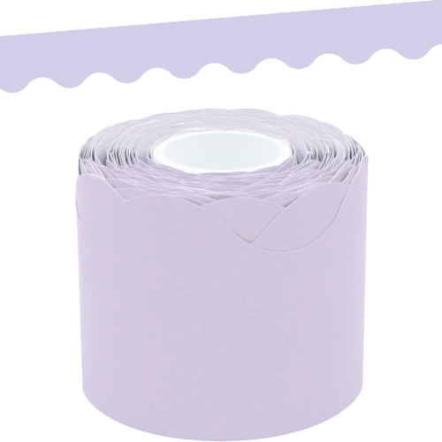 Teacher Created Resources Lavender Scalloped Rolled Border Trim - 50ft - Decorate Bulletin Boards, Walls, Desks, Windows, Doors, Lockers, Schools, Classrooms, Homeschool & Offices