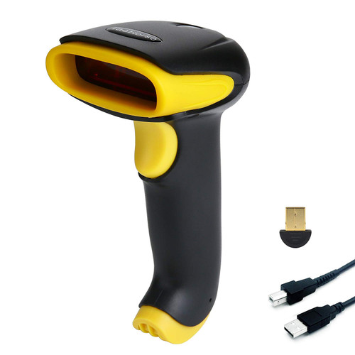 TaoHorse 2-in-1 USB Bluetooth Barcode Scanner Wireless & Wired Handheld Laser 1D Bar Code Reader with Automatic Continuous Scan and Memory for iPad iPhone Android Laptop POS PC Smartphone
