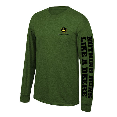 John Deere Men's Logo Mens Long Sleeve T-Shirt-Logo Green-M