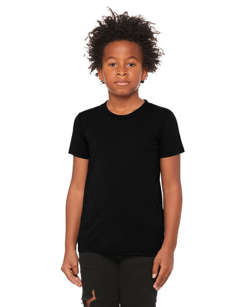 Bella + Canvas Youth Triblend Short-Sleeve T-Shirt S SOLID BLK TRBLND