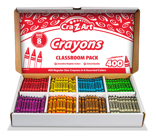 Cra-Z-Art Crayon Bulk Class Pack 400ct 8 Assorted Colors