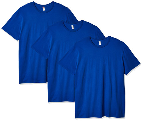 Fruit of the Loom Men's Crew T-Shirt (4 Pack), Royal, Large