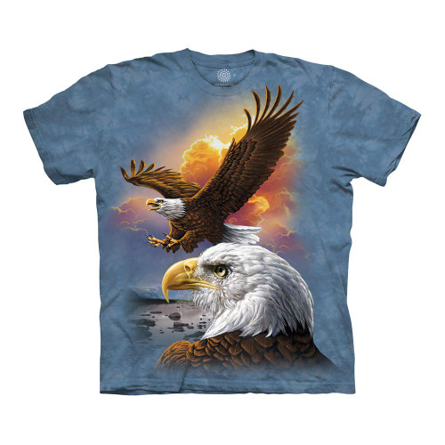 The Mountain Eagle & Clouds Adult T-Shirt, Blue, Small The Mountain Eagle & Clouds Adult T-Shirt, Blue, Small