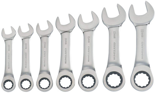 CRAFTSMAN CMMT87025 7-Piece 12-Point Metric Ratchet Wrench Set