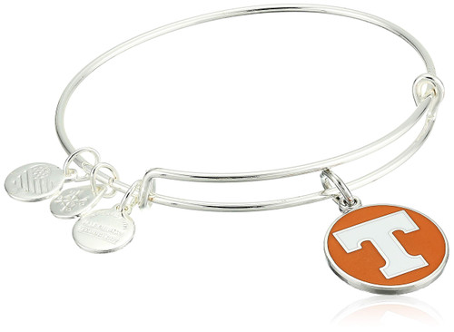 Alex and Ani Collaborations Expandable Bangle for Women, University of Tennessee Logo Charm, Shiny Silver Finish, 2 to 3.5 in
