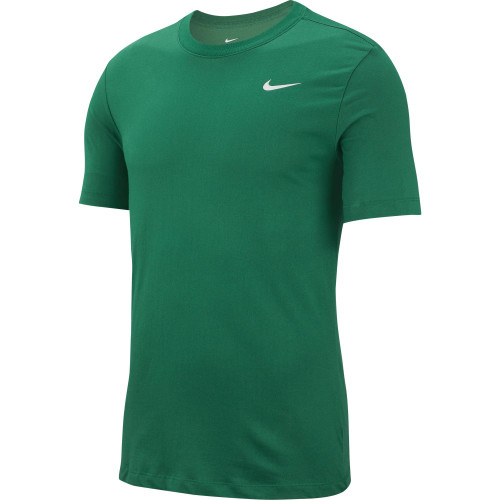 Nike Men's Dry Tee, Dri-FIT Solid Cotton Crew Shirt for Men, Pine Green/White, L