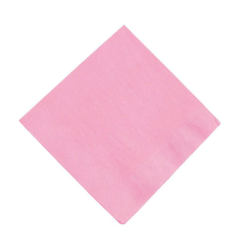 Fun Express - Candy Pink 12 7/8" Paper Napkins (50 Pc) for Party - Party Supplies - Solid Tableware - Solid Napkins - Party - 50 Pieces