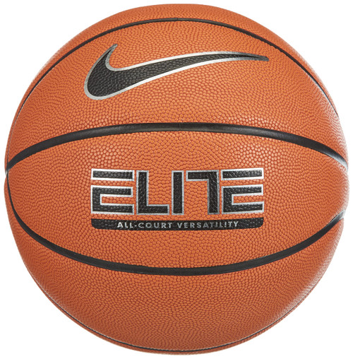 Nike Unisex - Elite All- Court Basketball, Amber Metallic Silver/Black, 7, Amber Black Metallic Silver Black